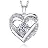 MomentWish Collana Cuore d'Argento con Moissanite da 1 Carato - Regalo Compleanno Donna, Per Moglie, Mamma e Amica - Confezione Regalo di Lusso - Collana Donna