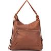 BIBA | Borsa da Donna in Vera Pelle, Zaino Leather Orleans OR1LO, Tracolla Lunga, Chiusura con Cerniera, Pelle Bovina Legittima, Colore Nero