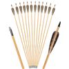 TY Archery 12 frecce in legno da 32 pollici, con piume naturali da 4 pollici, frecce per tiro con l'arco, frecce in legno, per arco tradizionale ricurvo arco lungo