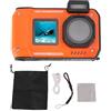 Denash Fotocamera Subacquea 4K, Fotocamera Impermeabile da 48 MP con Messa a Fuoco Automatica con Zoom Digitale 16X, Fotocamera Digitale Compatta a Doppio Schermo per Immersioni e