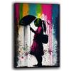 Printerland Quadro Moderno Banksy Ragazza con Ombrello Quadri moderni soggiorno da Parete XXL grande Stampa su tela Canvas Decorazione Murale muro Arredo Camera da letto Cucina (30x40 cm, 4)