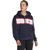 adidas Sportswear Felpa con cappuccio Essentials Pinstripe Block Fleece Full-Zip Loose Fit - Donna