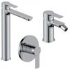 DEGHI Set miscelatore lavabo alto e bidet con incasso doccia cromo - Key