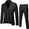 Generic 3 pezzi abiti da uomo per matrimonio Slim Fit: abito da lavoro da uomo per il tempo libero business cappotto da sposa gilet e pantaloni 3 pezzi vestito formale per uomo monopetto due bottoni smoking