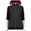 CMP - Giacca da donna in Wooltech con cappuccio fisso, Carbone Mel., 52