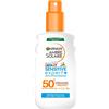 Garnier Amber Solaire Sensitive Expert+ - Spray solare ipoallergenico per bambini - Altissima protezione FPS50+ - non grasso e non appiccicoso - Waterproof - 150 ml