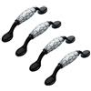 BOZONLI Maniglia Ceramica, Maniglie per Mobili da Cucina, con Finitura Screpolata, Stile Vintage e Shabby Chic, Pomelli per Mobili Porta Manopole Nero-96mm, 4 Pezzi