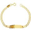 Monde Petit - Bracciale Bebè Bambini ragazza Oro Giallo 18K Personalizzata Schiava Ungherese Opaca Brillante 12 cm - Scatola Regalo - Certificato di garanzia