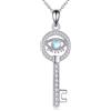 VONALA Collana malocchio occhio collana in argento sterling 925 pietra di luna portachiavi collana occhio blu gioielli per donne ragazze, Argento sterling