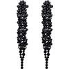 EVER FAITH Cristalli austriaci Art Deco Statement Orecchini, Banchetto Prom Long Chandelier Orecchini pendenti per donna Nero Nero-fondo