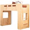 SMARTWOOD MIMI A Letto a soppalco per bambini 70x140 con spondina di sicurezza - letto a castello per bambini- Letto montessori bambino con spondina di sicurezza e reti doghe - Legno naturale