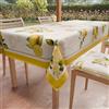 PETTI Artigiani Italiani - Tovaglia Antimacchia Rettangolare Copritavolo Cucina Disegno Lemon_02 X12 Posti (140x240 cm) 100% Made in Italy