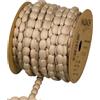 Halbach Seidenbänder Passamontagna con pompon, larghezza 8 mm, lunghezza 15 m, nastro con pompon, decorazione per matrimoni, feste in giardino, colore: beige