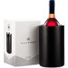 Villa & Marx Refrigeratore per Bottiglie Vino - Raffredda in Acciaio Inox - Glacette Champagne e Spumante Refrigerante - Rinfresca e Secchiello per Ghiaccio da Tavolo (Nero)