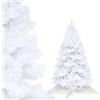 Randaco Albero di Natale artificiale, 120 cm, con 200 rametti, in PVC ignifugo, decorazione natalizia, bianco