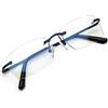 Amorays Occhiali da Lettura Leggeri Senza Montatura per Donna e Uomo Occhiali Lettori Senza Cornice per Antiriflesso con Blocco Della Luce blu 6001（Blu，+1.50）