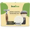 Bambaw Kit Rasatura e Depilazione - Rasoio di Sicurezza, 15 Lamette Rasoio Sicurezza, Pennello da Barba e Sapone Da Barba Senza Profumo, Kit Regalo