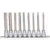 KS Tools 911.1550 Serie di Bussole per Viti TX, Lunghe, 9 Pezzi, T20-T60, 3/8