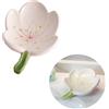 Xfeyaqlo Fiore Porta Saponetta Carino, Portasapone Bagno, Porta Sapone Solido Creativo, Porta Saponetta Ceramica, Portasapone Drenante (Tulipano, bianco)