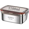 SOSINYA lunch box,porta pranzo, Contenitore pranzo in acciaio inox a scelta,contenitore in metallo con chiusura a scatto portapranzo, dimensioni:1100 ml (B)