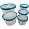FurnitureXtra - Set di contenitori per alimenti per verdure, frutta, panini, confezione da 5 pezzi, colore: Verde