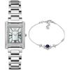 EMPORIO ARMANI 4 Orologio in acciaio inox argentato e bracciale in argento sterling da donna, set