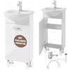 Deftrans Armadietto Bagno Con Lavabo, 40 x 84 x 20 cm Bianco In Piedi, Piccolo Lavandino Con Mobiletto Ospiti WC