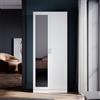 SONNI Armadio Camera da Letto a due ante, Armadio con specchio, Armadio Salvaspazio Bianco Multifunzionale ad Ante Battenti, Adatto per Camera da Letto, Guardaroba, Lavanderia, 76x47x180cm