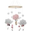 TVAIVTN Baby Campanelli Eolici, Campana Mobile Culla, Campana di Vento Neonato, Carillon del Vento del Bambino Palla del Feltro a Mano Art Appeso Arredamento per Culla Decorazione e Cameretta, Rosa