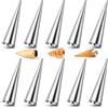 AiQInu Cannoli Stampi,10 pezzi Acciaio Inossidabile Coni per Croissant Stampi Pasticceria Crema Horn Torta Pane Mold - Cannoli Form tubi, Cream roll Mold, Formine per cannoli, croissant, foglie, gelat