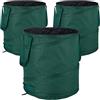 Relaxdays Sacchi per Foglie Pop Up, Set da 3, per Fogliame e Rifiuti da Giardino, 60 l, Autoportante, HD 48x40 cm, Verde