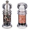 PARENCE.- Elegante macina sale e pepe - 2 pezzi, macinare (pepare) e cospargere (sale) - Cucina, casa, condimento - set di 2, trasparente