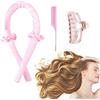 SJBAUTYO Bigodino Lungo per Boccoli Con pettine,Set per Arricciacapelli Pigro,Bigodini per Capelli Mossi Lunghi Senza Calore,Per Lo styling Dei Capelli Fai-da-te Per Capelli,Rosa