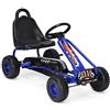 GYMAX Go Kart per Bambini 3-6 Anni, Macchina Cavalcabile con Pedali e Sedile Regolabile, Go Kart Giocattolo Facile da Controllare, 50x92x53 cm (Blu)