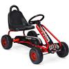 GYMAX Go Kart per Bambini 3-6 Anni, Macchina Cavalcabile con Pedali e Sedile Regolabile, Go Kart Giocattolo Facile da Controllare, 50x92x53 cm (Rosso)