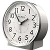 Widdop & Bingham White Alarm Clock with Silent Sweep No Ticking Feature Plus Snooze, Auto Shut off & Light by