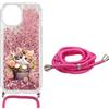 SEHEYA per Samsung Galaxy S10 Lite Cover con Cordino Custodia Glitter Sabbie Liquido Trasparente Cristallo Antiurto Silicone Brillantini Protettivo Tracolla Case Donna, Gatto Carino