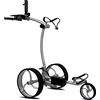 tour made tour-made, RT-610S - Carrello da golf elettrico con batteria al litio e freno a motore, interasse stretto, alta qualità (argento-argento)