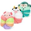 PHOGARY 3 Spugna Doccia per Bambini, Adorabili Spugne da Bagno Pouf da Doccia a Forma di Animale Spugne Doccia Luffa, Scrubber per il Corpo Divertente Spugna a Rete per Bambini-B