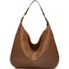 Ashioup Hobo Bags - Borsa a tracolla da donna, in morbida pelle PU, con cerniera, Marrone Fango, Taglia unica