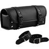 CYSKY Borsa porta attrezzi per motocicletta Borsa porta attrezzi anteriore e posteriore in pelle PU Borsa portavaligia laterale per moto Harley Yamaha, Honda, Kawasaki, Suzuki