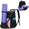 GOBUROS Borsa da yoga con porta di ricarica e spallacci imbottiti, colore: Rosa
