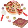 WOODENFUN Set di pizza in legno, accessori cucina bambini, gioco ruolo educativo