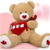 MorisMos 130cm Orso Peluche Gigante con Love, XXL Orsacchiotto Peluche Grande Marrone Chiaro Kawaii Orsetto Pupazzo Gigante Teddy Bear Regalo per Bambino Fidanzata Natale Compleanno San Valentino