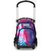 Seven Trolley Scuola Flex 3 Ruote, Rosa, Shadefull Girl, 3 in 1, Triplo Uso, Zaino Con Carrello Sganciabile, Tasca Porta Borraccia e Crossover System, Zaino Scuola Viaggio, Bambina Ragazza