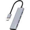 ANYPLUS Hub USB 3.0, 4 Porte Sdoppiatore Multi USB 3.0 Adattatore, Ultrasottile Alluminio Lega USB Hub per PC, Laptop, PS5, MacBook, iMac, Surface Pro, Mac Pro, Flash Drive, XPS【Grigio】