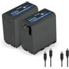 NEEWER 2pz NP-F970 7800mAh Batteria Ricambio per Sony FX3/FX30/A7, per Canon R5, per Nikon Z8, Battery Ricaricabile Ricarica Rapida PD Tipo C da 20W per Videocamera Fotocamera Luce Video LED, TP-F970