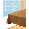 HW CASA Tovaglia Antimacchia 140X180CM,Omaggio 4 Ferma Tovaglia da Tavola,Tovaglia Marrone ×8 Posti,Tovaglia Antimacchia Rettangolare per Cucina,Soggiorno ed Esterni,Tovaglia in Poliestere Lavabile
