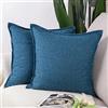 Madizz 2 Pezzi Lino in Poliestere Copricuscini Morbido Decorativo Fodere per Cuscino Lusso Stile per Divano Camera da Letto 40x40 cm Blu Scuro