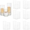 Hewory Portacandele Vetro Vaso Candele Galleggianti: Hewory Set di 24 Porta Candela da Tavolo Cilindri in Vetro Trasparente Vasi per Centrotavola Decorative Cilindrico Candelabro